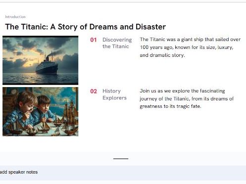 The Titanic: A Story of Dreams and Disaster - Assembly/Lesson - Informative Powerpoint