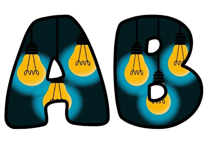 Lightbulbs Shining On Classroom Display | Lettering Set | Whole Alphabet A-Z and 0-9