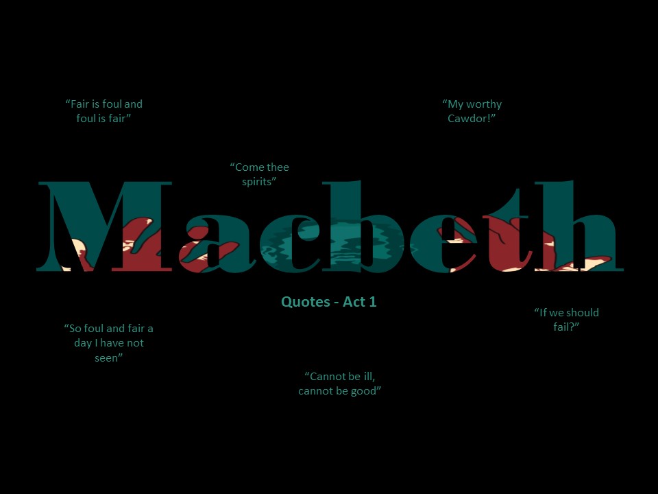 Macbeth Act 1 Quote Selection Flashcard Support Teaching Resources