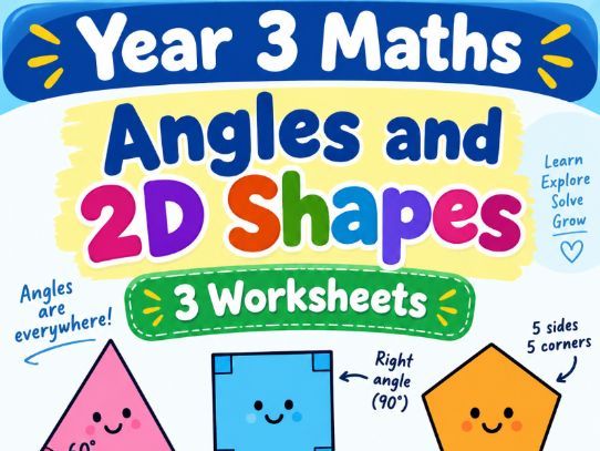 Year 3 Maths – Angles and 2D Shapes | 3 Printable Worksheets