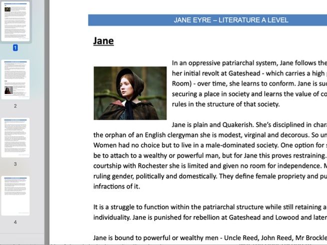 Jane Eyre - Chapter commentary notes