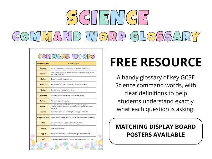 GCSE Science Command Words Worksheet