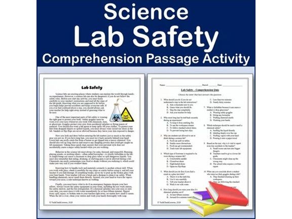 Lab Safety - Science Comprehension Passage & Activity - Editable