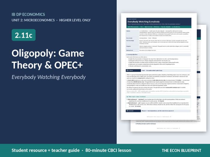 IB Economics 2.11c Oligopoly | Game Theory & OPEC+ | HL Only | CBCI