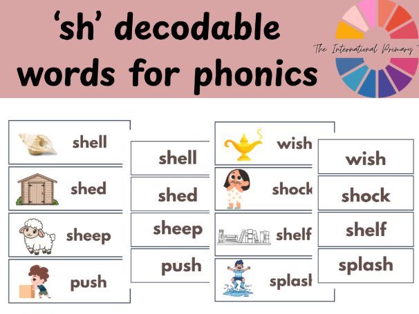 SH Digraph Phonics Word Cards | SH Words with Pictures | Phonics Flashcards & Word Cards