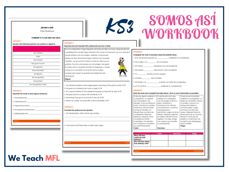 ¡Somos así! – KS3 Spanish Free Time, Opinions & Tenses Workbook