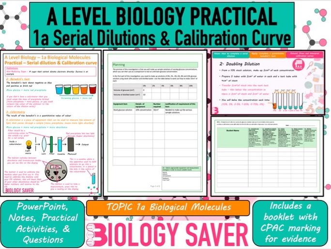 A Level Bio Practical - 1a Serial Dilutions & Calibration Curve