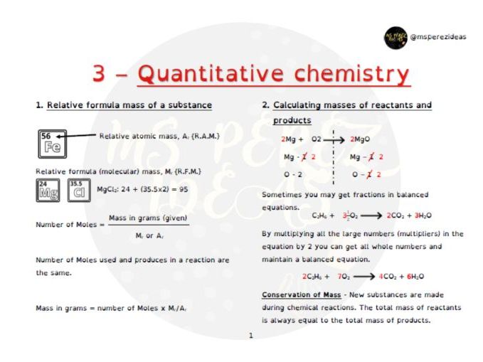 Revision 3 Quantitative chemistry Teaching Resources