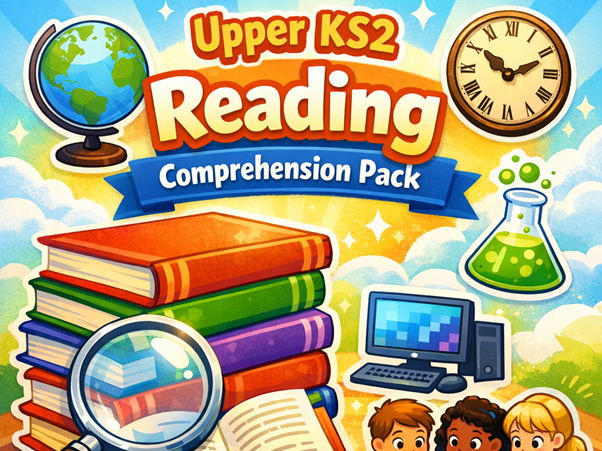 KS2 Reading Comprehension Pack (Upper KS2): 10 Texts with Retrieval, Inference & Vocabulary Question