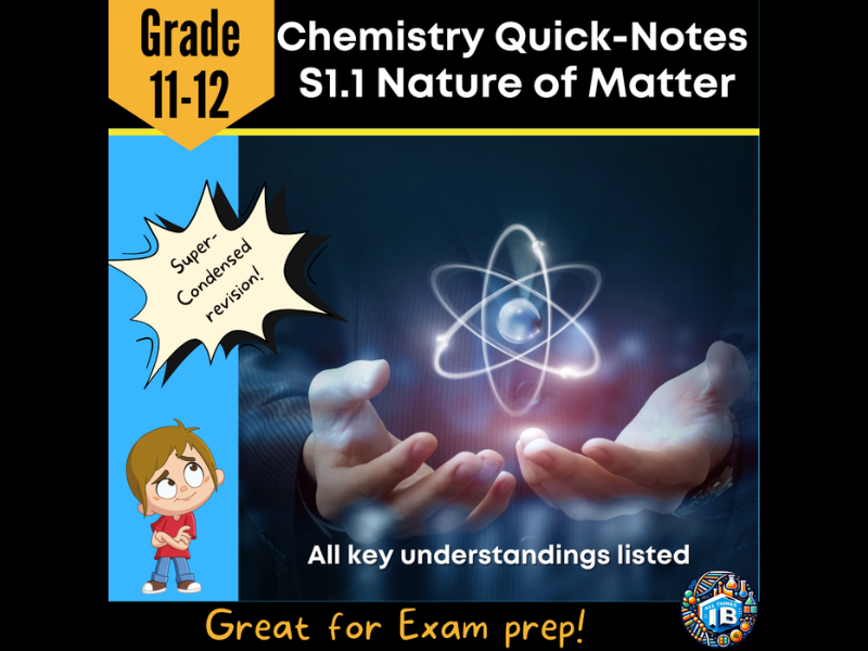 IB DP Chemistry S1.1 Nature of Matter: Condensed Topic Revision Notes - 2026