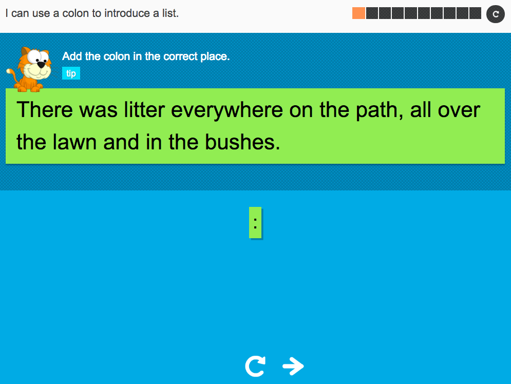 I can use a colon to introduce a list Interactive Activity Year 6
