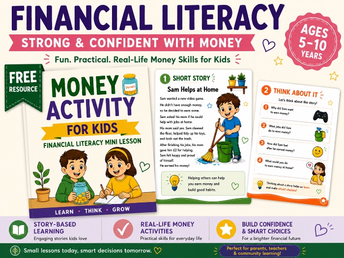 FREE Financial Literacy Activity for Primary Pupils | Money Skills | Saving | PSHE | KS1 KS2