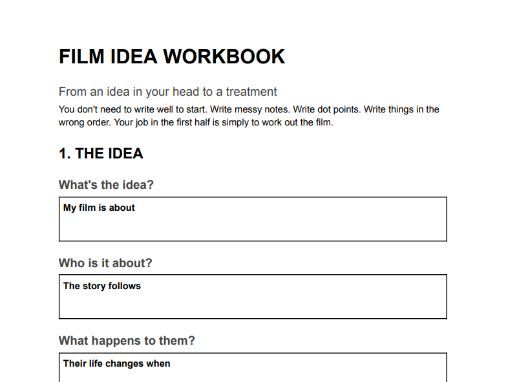 Film Idea to Treatment Workbook | Screenwriting & Film Development