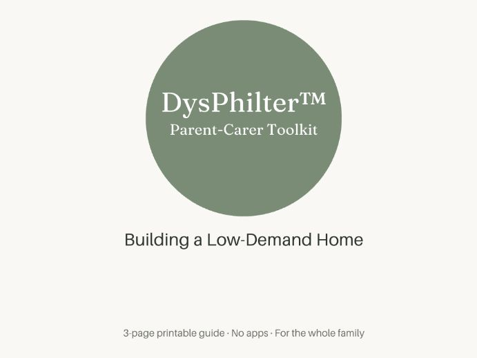 DysPhilter™ Parent-Carer Toolkit — Low-Demand Home Guide