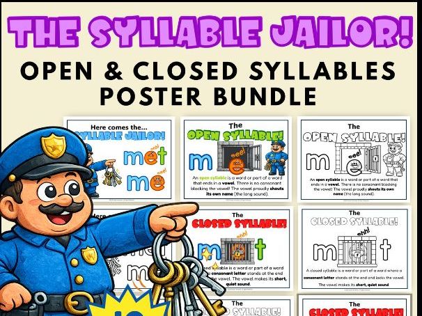 Open and Closed Syllables Posters | Phonics Anchor Charts (Phonics / Reading Vowels)
