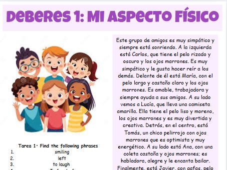 GCSE Spanish Unit 1: Aspecto Físico Worksheet