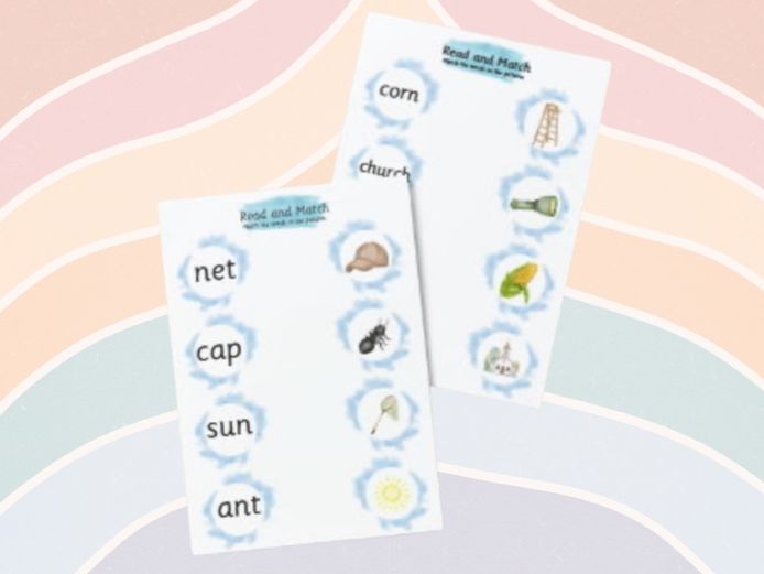 Winter - Read & Match Sheet (Phonics Phase 2&3)