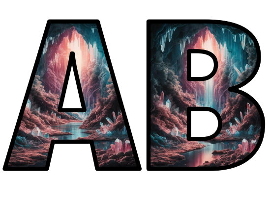 Crystal Caverns Caves Cavernous Geography Lettering Set Display Title ...
