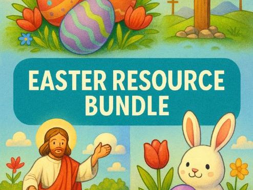 Easter Activities Bundle – Easter Story PowerPoint, Storyboard, Crossword, Card & Mindful Colouring