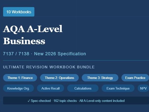 AQA A-Level Business 7137/7138 Ultimate Revision Workbook Bundle New 2026 Spec