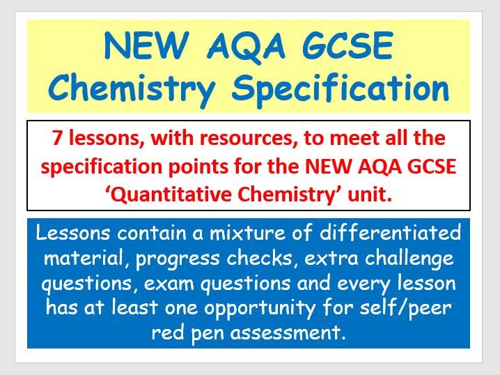 NEW AQA GCSE Chemistry - 'Quantitative Chemistry' lessons