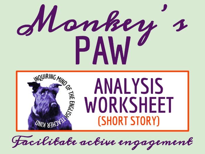 "The Monkey's Paw" by W. W. Jacobs Close Reading Analysis Worksheet and Answer Key