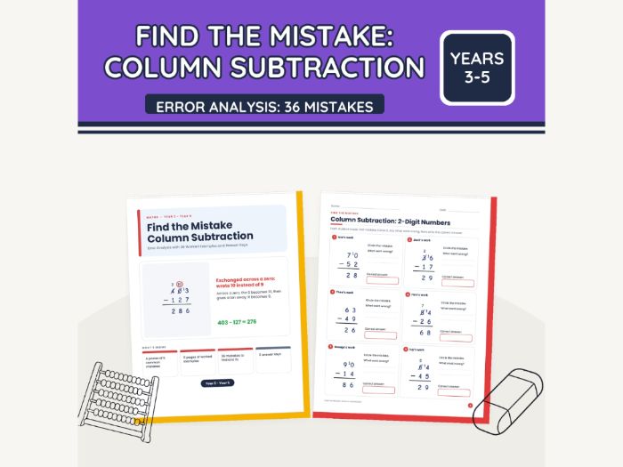 Find the Mistake: Column Subtraction