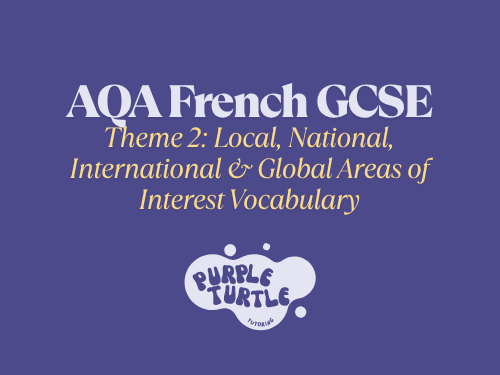 GCSE French Vocab Theme 2: Local, national, international and global areas of interest + Quizlet