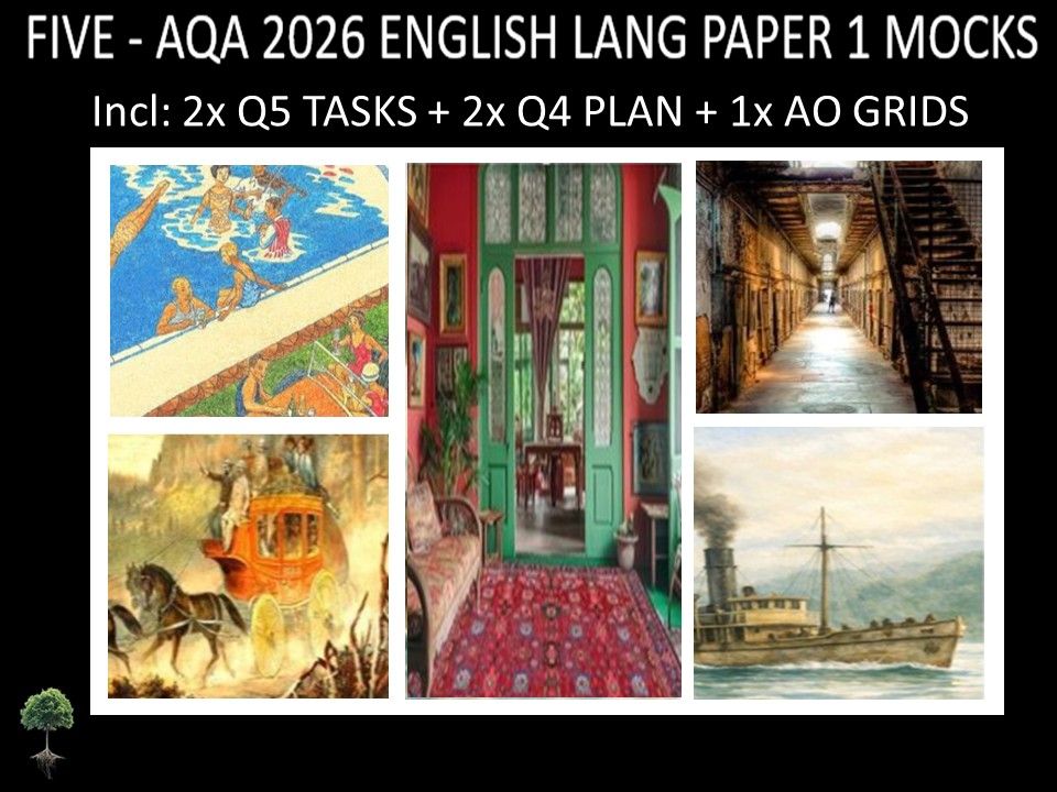 FIVE - AQA PAPER 1 | 2026 FULL MOCKS | Q5 TASKS | Q4 PLAN | AO GRIDS