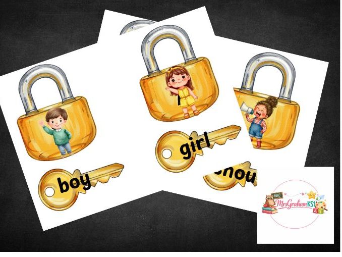 Matching Lock and Key Phonics Game - Phase 5