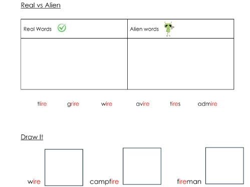 Phonics - ire sound worksheets - Resource bundle