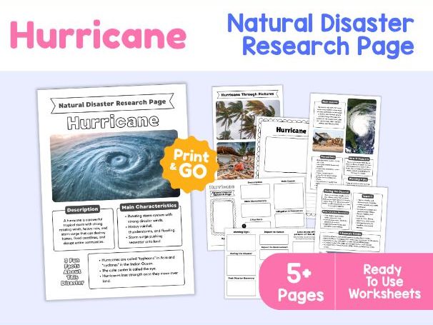 Hurricane Worksheets | Causes, Effects, Storm Surge and Safety
