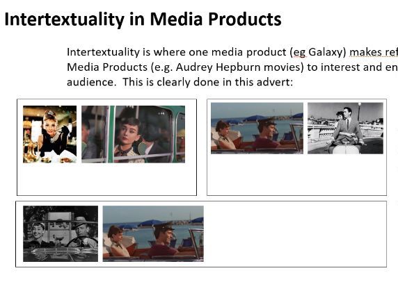 AQA GCSE Media Studies Galaxy Hepburn Advert