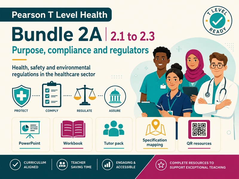 Pearson T Level Health Bundle 2A: 2.1 to 2.3 Purpose, Compliance and Regulators