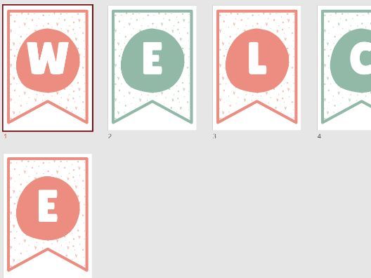Sage & Blush Welcome Bunting | Editable Classroom Display Banner | PowerPoint Resource