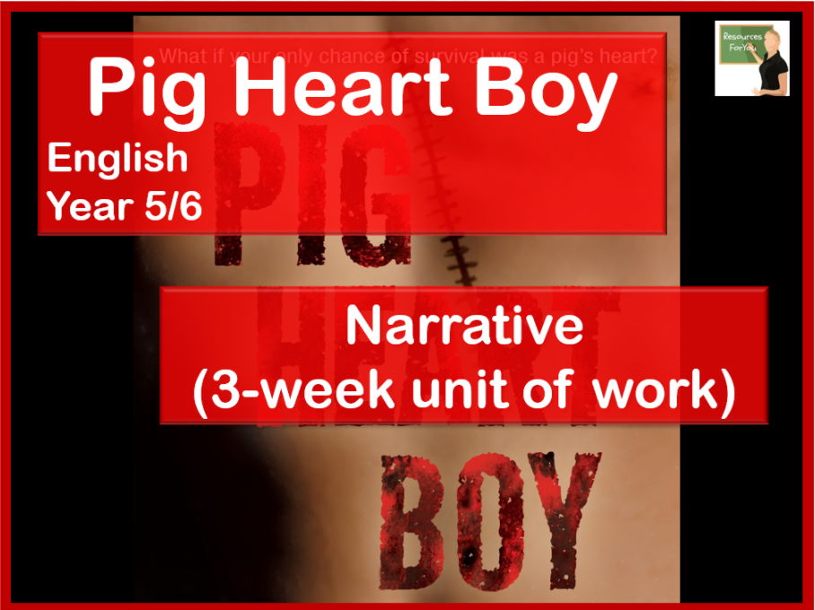 English- Pig Heart Boy Narrative unit Year 5/6