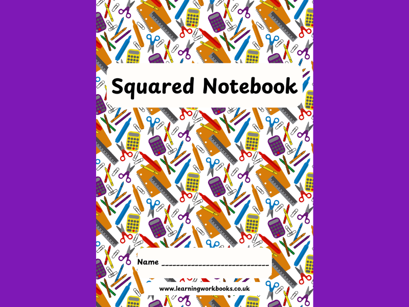 School Pattern 7mm Squared Notebook 20