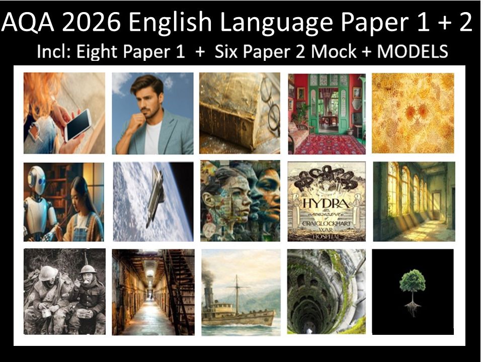 Fourteen AQA 2026 English Language Paper 1+ 2 Mocks + Models