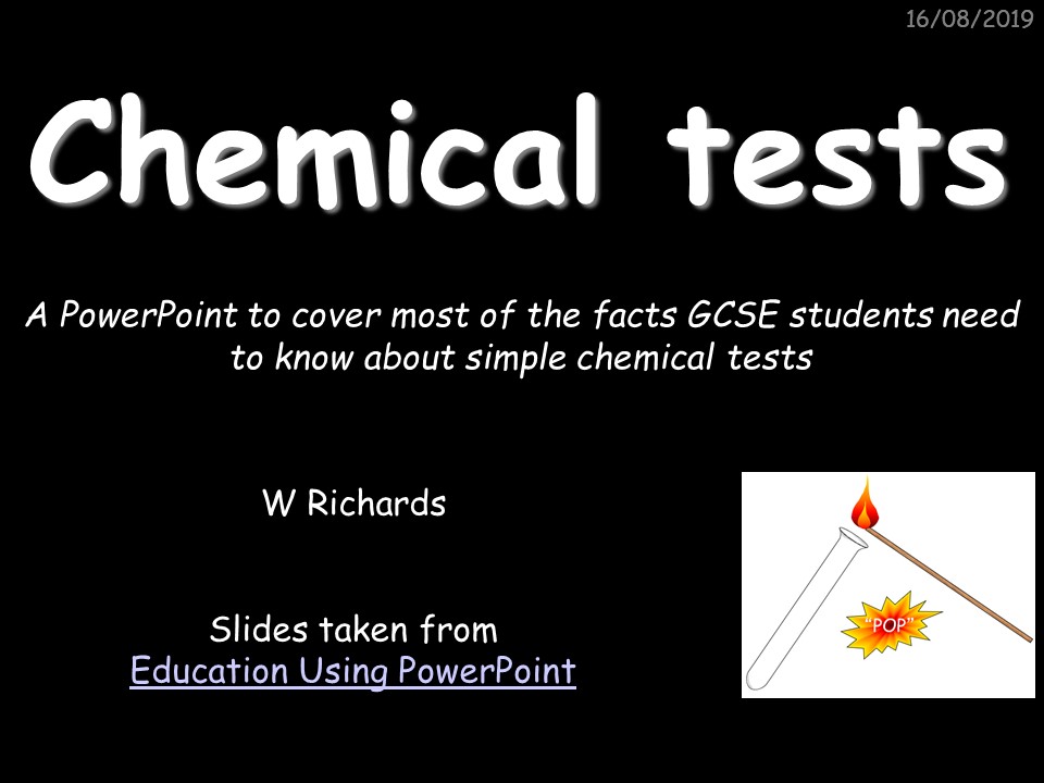 GCSE Chemical Tests Teaching Resources