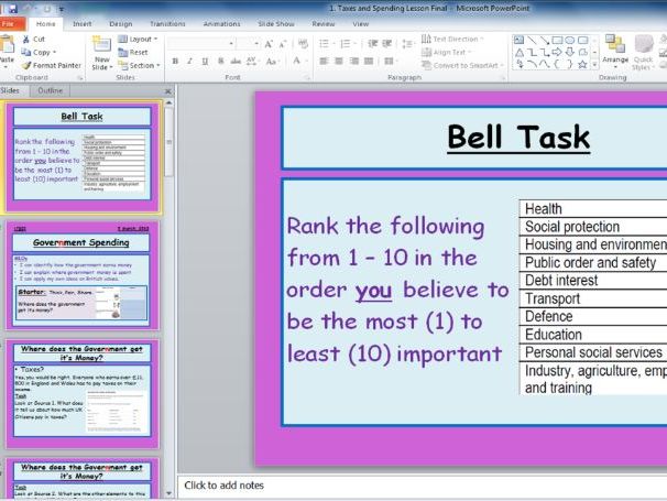 Government Purse and Spending