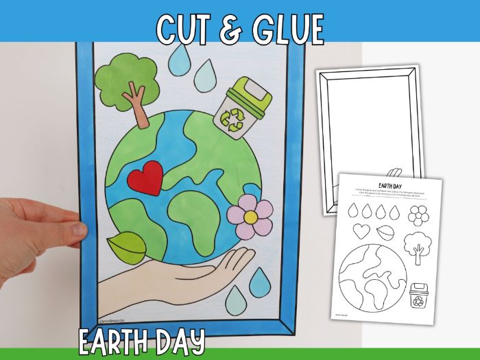 Cut and Stick - Earth Day Craft for Kids