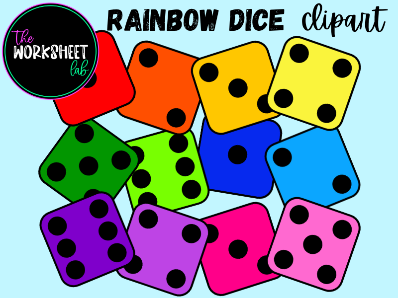 Rainbow Dice Clipart