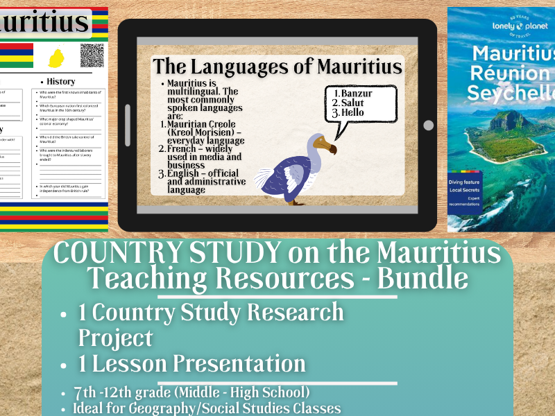 Country Study Teaching Resources - Mauritius - Social Studies + Geography