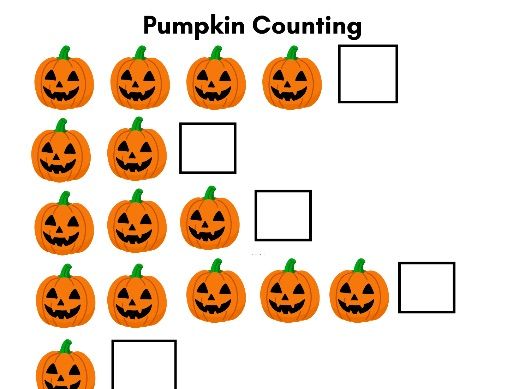 Pumpkin counting to 5.
