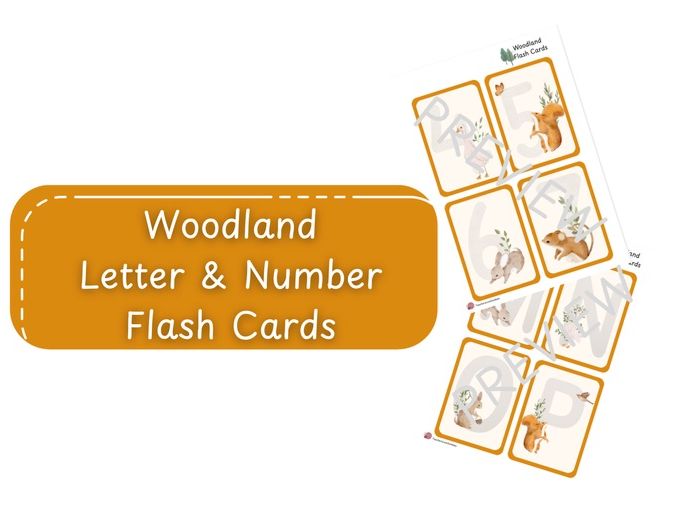 Woodland Letters & Numbers 0-10 Flash Cards