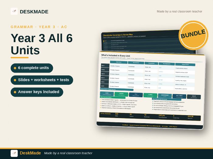 Year 3 Grammar & Language Mechanics MEGA Bundle | All 6 Units