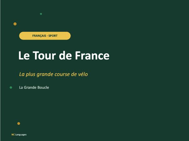 FRENCH: Le Tour de France (Cultural lesson)
