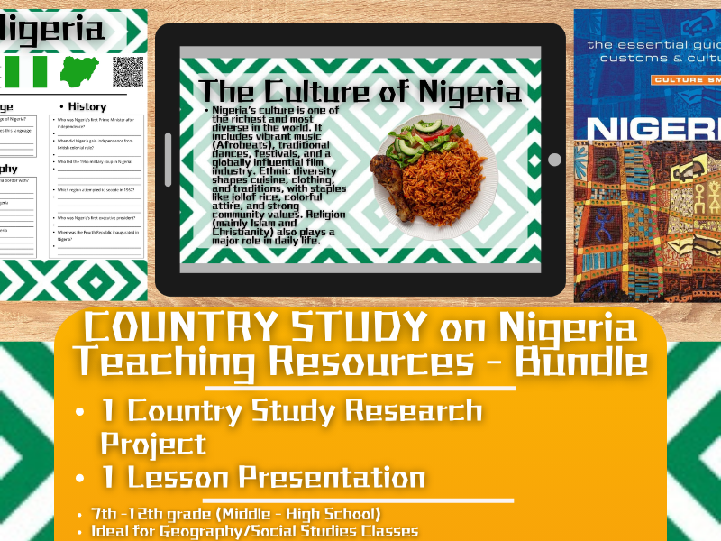 Country Study Teaching Resources - Nigeria - Social Studies + Geography - Bundle