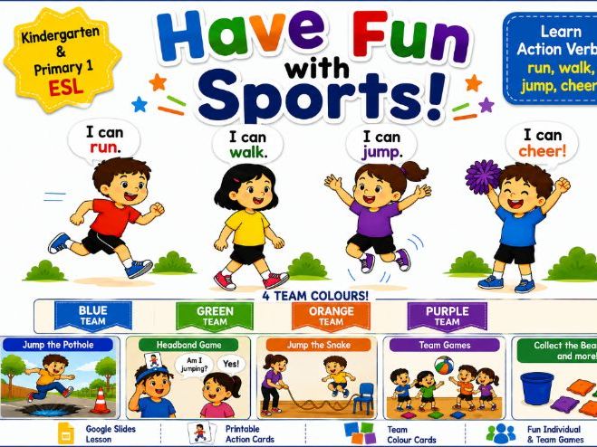 Have Fun with Sports | Google Slides | Kindergarten & Primary 1 ESL