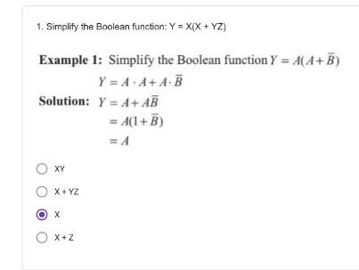 De Morgan's Laws  Boolean Algebra Simplification  Quiz